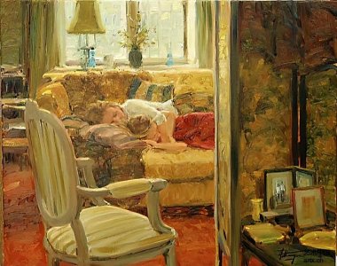 大卫已是世界公认的大师级油画家,不仅是人物肖像,还有田园风光