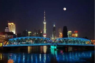 河流上的泼墨,模糊了轮廓---外白渡桥