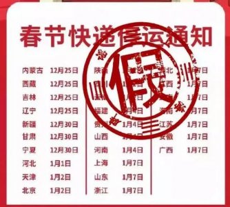 ​2020春节快递公司什么时候停 2020年各大快递停发时间表完整版