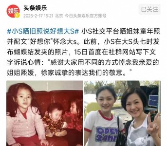 ​小s晒与大s幼年旧照称“好想你”，好友曾透露其仍然处于悲伤之中