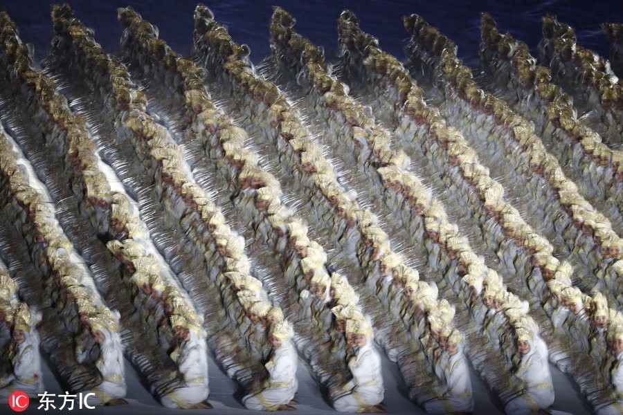 亚洲的力量！2018年雅加达亚运会开幕 巨型舞台效果壮观