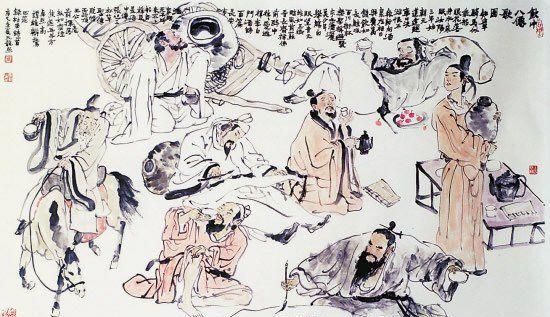 一、“酒中八仙”是指哪八个人作者是如何抓住特征写他们的醉态的