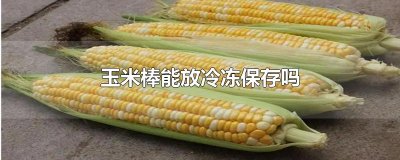 ​玉米棒能放冷冻保存吗