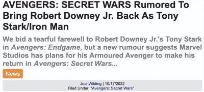 钢铁侠将回归2026年上映的《复联6》?网友:复活者联盟?